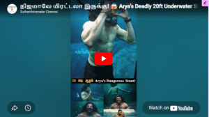 நிஜமாவே மிரட்டலா இருக்கு! 😱 Arya’s Deadly 20ft Underwater Stunt in Mr X! | Actor Arya News #arya